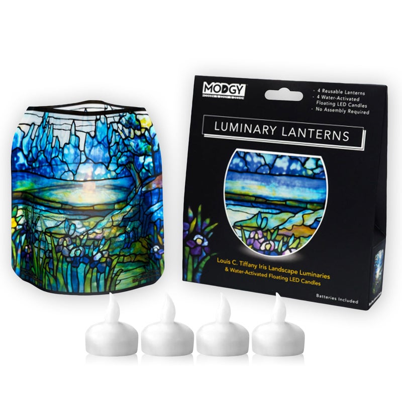 MODGY Luminary Lanterns Floating LED Candles with Batteries Included - Luminaries are Great for Weddings, Parties, Patios & Celebrations of All Kinds (Iris), Pack of 4 - Image 1
